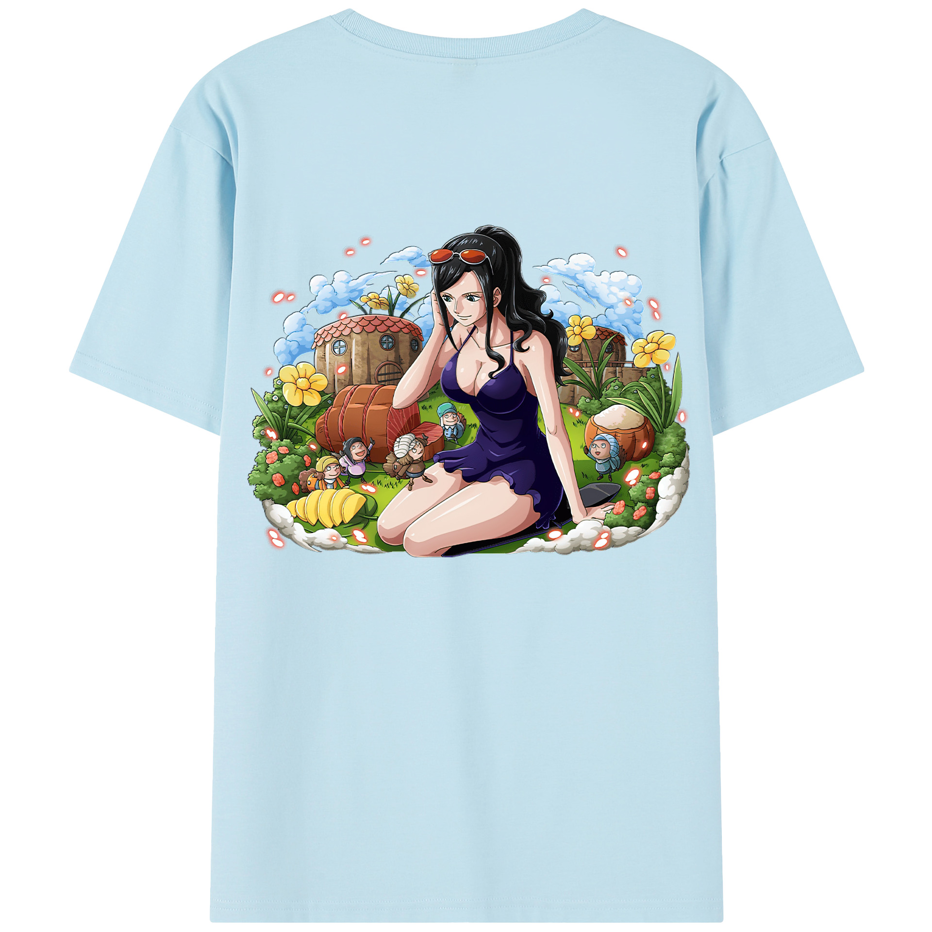ワンピース ニコ・ロビン ONE PIECE Nico Robin 綿100％半袖Tシャツ（背面プリント）